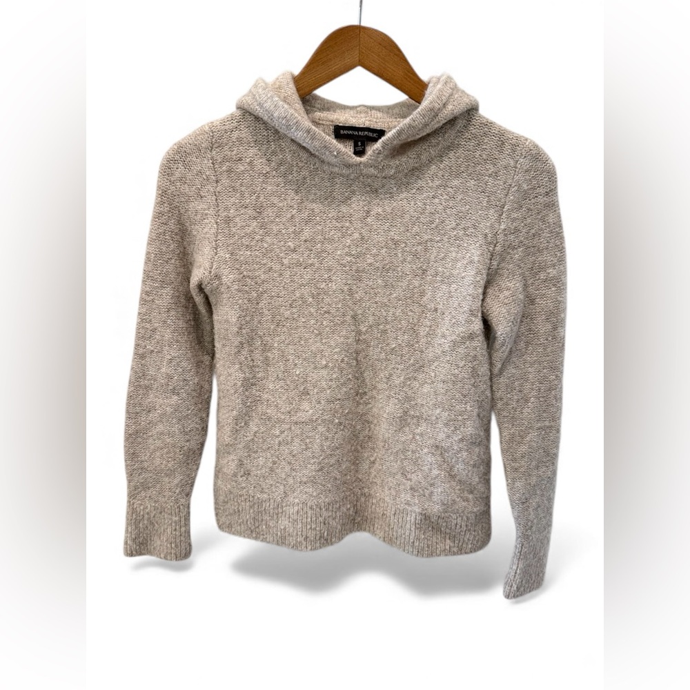 Banana Republic Merino Wool Hooded Sweater – Gray – Women’s S – Cozy Layer